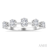 3/4 Ctw Oval Cut Diamond Half Eternity 5-Stone Fashion Band in 14K White Gold