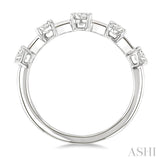 3/4 Ctw Oval Cut Diamond Half Eternity 5-Stone Fashion Band in 14K White Gold