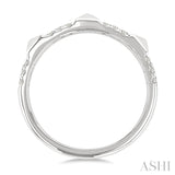 1/4 Ctw Pyramid Accent Round Cut Diamond Fashion Ring in 10K White Gold