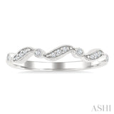 1/10 Ctw Triple Wave Round Cut Diamond Stackable Fashion Band in 10K White gold