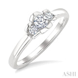 1/4 Ctw 3-Stone Round Cut Diamond Fashion Ring in 14K White Gold