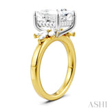 5/8 Ctw Akari Princess Shape Marquise and Round Cut Diamond Semi-Mount Engagement Ring in 14K Yellow and White Gold