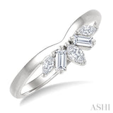 1/3 Ctw Chevron Marquise and Baguette Cut Diamond Fashion Ring in 14K White Gold