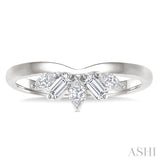 1/3 Ctw Chevron Marquise and Baguette Cut Diamond Fashion Ring in 14K White Gold