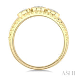 3/4 Ctw 3-Stone Bezel Set Round Cut Diamond Fashion Ring in 14K Yellow Gold