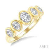 1 Ctw 5-Stone Bezel Set Oval Cut Diamond Fashion Band in 14K Yellow Gold