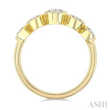 1 Ctw 5-Stone Bezel Set Oval Cut Diamond Fashion Band in 14K Yellow Gold