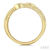 1/5 Ctw Split Three Row Pear and Round Cut Diamond Fashion Band in 10K Yellow Gold