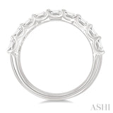 3 Ctw Triple Row Emerald Cut Diamond Fashion Wide Band in 14K White Gold