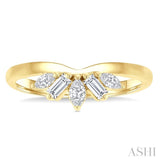 1/3 Ctw Chevron Marquise and Baguette Cut Diamond Fashion Ring in 14K Yellow Gold