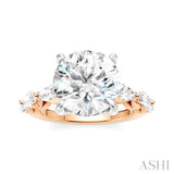 1 Ctw Round Shape Marquise and Round Cut Diamond Semi-Mount Engagement Ring in 14K Rose and White Gold