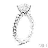 1/20 Ctw Princess Shape Round Cut Diamond Semi-Mount Engagement Ring in 14K White Gold