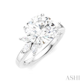 1/2 Ctw Akari Circular Shape Marquise and Round Cut Diamond Semi-Mount Engagement Ring in 14K White Gold