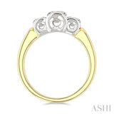 1 Ctw 3-Stone Round Cut Diamond Fashion Ring in 14K Yellow and White Gold