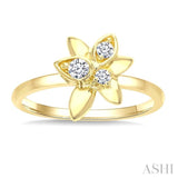 1/6 Ctw Starlit Petals Round Cut Diamond Fashion Ring in 10K Yellow Gold