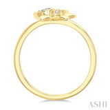 1/6 Ctw Starlit Petals Round Cut Diamond Fashion Ring in 10K Yellow Gold