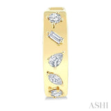 1/3 Ctw Mixed Cut Diamond Fashion Hoop Earring in 14K Yellow Gold