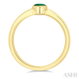 6X4 MM Pear Shape Emerald Precious Solitaire Ring in 14K Yellow Gold