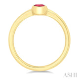 6X4 MM Oval Shape Ruby Precious Solitaire Ring in 14K Yellow Gold