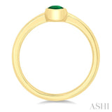 6X4 MM Oval Shape Emerald Precious Solitaire Ring in 14K Yellow Gold