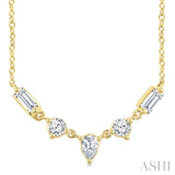 1/3 Ctw Mixed Cut Diamond Fashion Necklace in 14K Yellow Gold