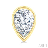 1/5 Ctw Petite Bezel Set Pear Cut Diamond Fashion Stud Earrings in 14K Yellow Gold