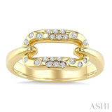 1/5 Ctw Round Cut Diamond Paperclip Mosaic Ring in 10K Yellow Gold