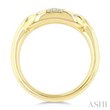 1/5 Ctw Round Cut Diamond Paperclip Mosaic Ring in 10K Yellow Gold