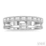 1/2 Ctw Split Baguette Diamond Fashion Ring in 14K White Gold