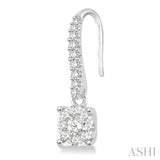 3/4 Ctw Round Shape Diamond Lovebright Earrings in 14K White Gold