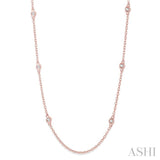 1/5 Ctw Round Cut Diamond Fashion Necklace in 14K Rose Gold