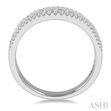 1/2 Ctw Triple Row Round Cut Diamond Wedding Band in 14K White Gold