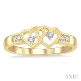 Twin Heart Shape Diamond Fashion Ring