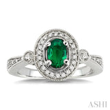 Oval Shape Gemstone & Diamond Ring