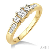 1/2 ctw Nine Stone Princess Cut Diamond Engagement Ring in 14K Yellow Gold