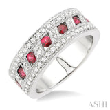 Gemstone & Diamond Wedding Band