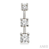 3 Stone Diamond Earrings