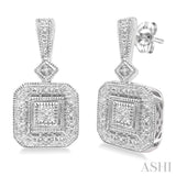 1/20 ctw Single Cut Diamond Vintage Earrings in Sterling Silver