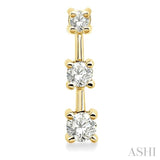 3 Stone Diamond Earrings