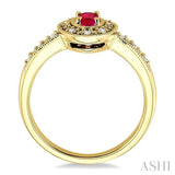 Oval Shape Gemstone & Diamond Ring