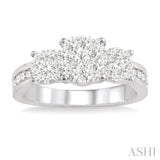 1.00 ctw Lovebright Round Cut Diamond Ring in 14K White Gold