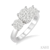 3/4 ctw Lovebright Round Cut Diamond Ring in 14K White Gold