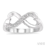 1/50 ctw Single Cut Diamond Infinity Ring in Sterling Silver