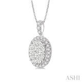 Oval Shape Lovebright Essential Diamond Pendant