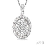 Oval Shape Lovebright Essential Diamond Pendant