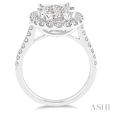 2.00 ctw Oval Shape Diamond Lovebright Ring in 14K White Gold