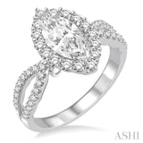 Marquise Shape Semi-Mount Diamond Engagement Ring