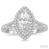 Marquise Shape Semi-Mount Diamond Engagement Ring