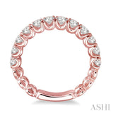 3/4 ctw Round Cut Diamond Wedding Band in 14K Rose Gold