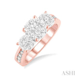 1/2 ctw Lovebright Round Cut Diamond Ring in 14K Rose and White Gold